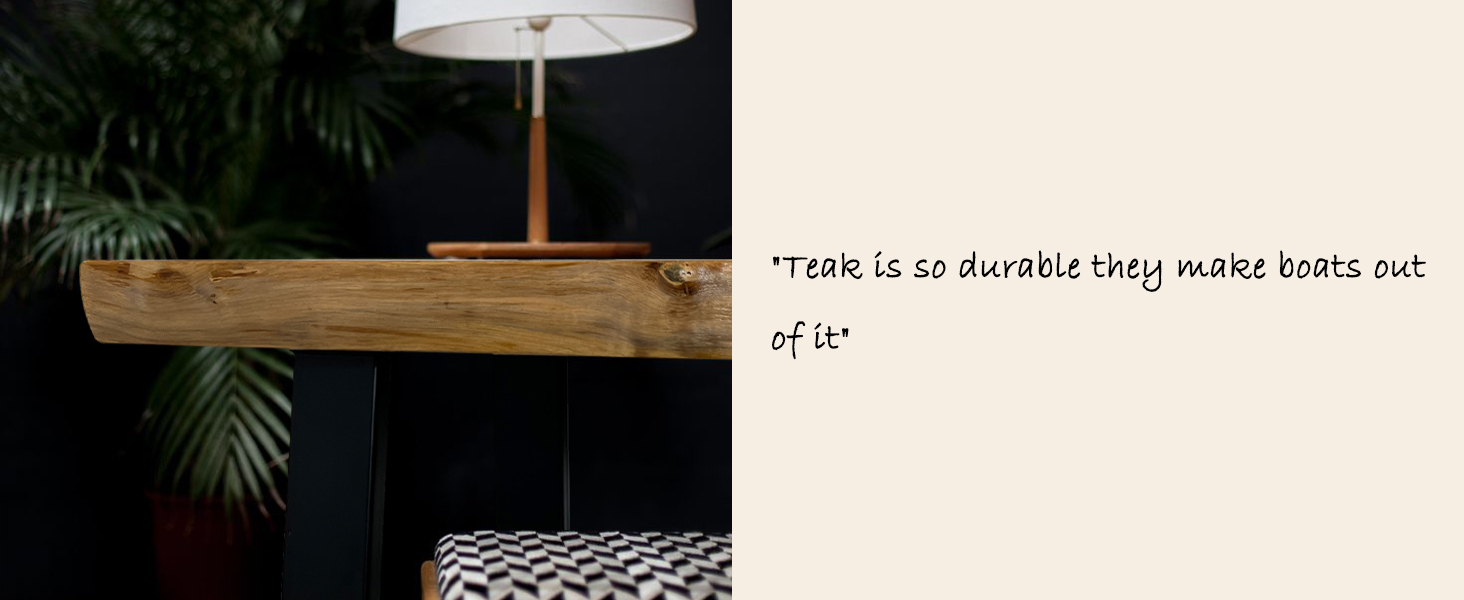 Warmaxx Rustic Teak Wood Bench 47.2" x 13.8" x 18" H