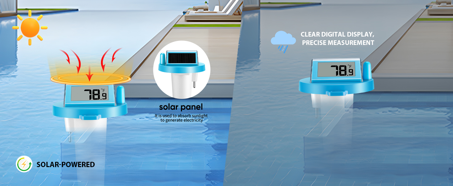 pool thermometer floating easy read