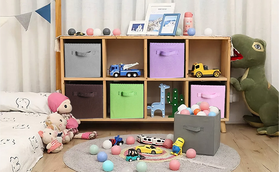 Areaska 6 Pack Foldable Cloth Storage Cube, Collapsible