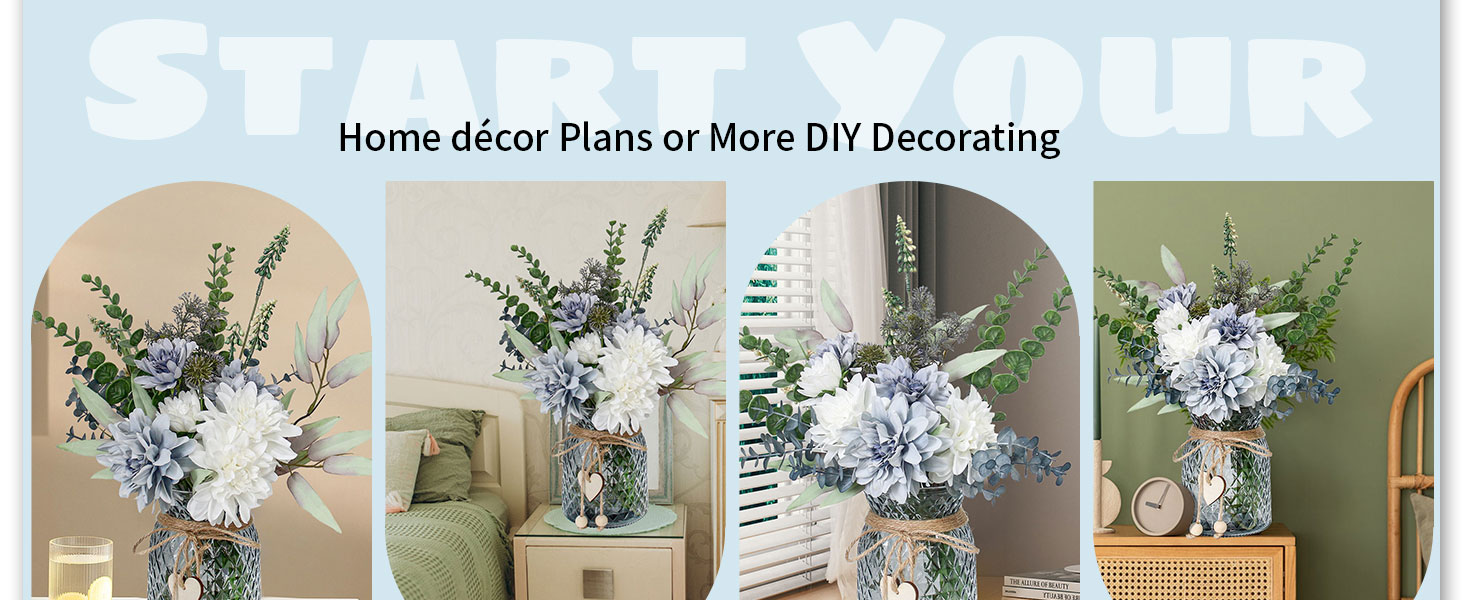 Faux Flowers in Vase,Artificial Flowers in Vase,