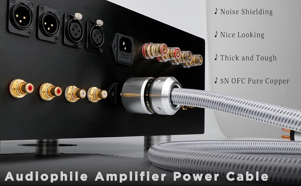 Monosaudio 14AWG Audiophile Power Cable 125V 15A HiFi Power