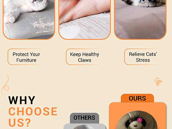 VZZNN 2 Pack Magic Organ Cat Toy Foldable Magic Organ Cat Scratching Board Reversible Infinity Style