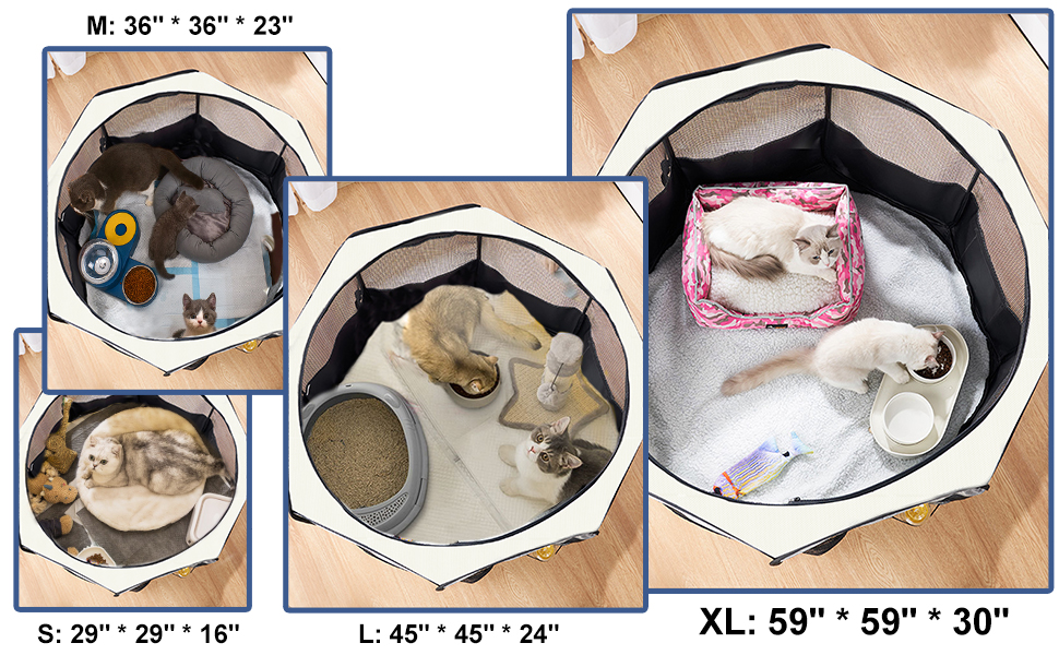 Seiyierr Pet Playpen Cat Playpen, Foldable Cat Playpen for