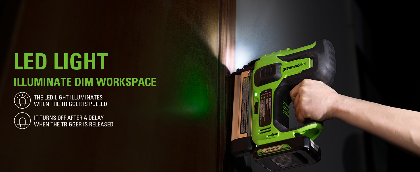 Greenworks 24V 18Gauge Brushless Cordless AirStrike Brad Nailer (Tool