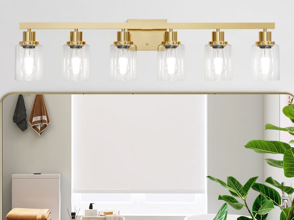 DIKAIDA 6 Light Gold Bathroom Vanity Light,Bathroom Light