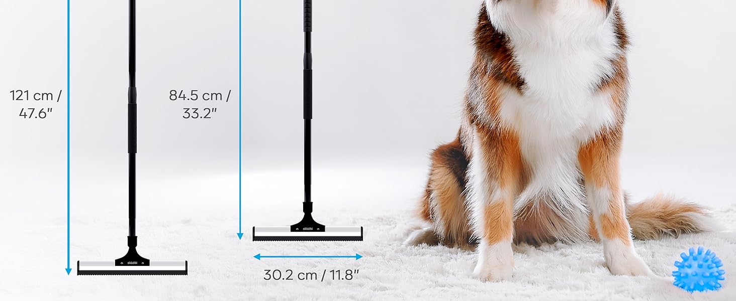 OKKÖBI Carpet Rake for Pet Hair Removal – Carpet Scraper & Pet Hair Carpet Rake – Dog & Cat