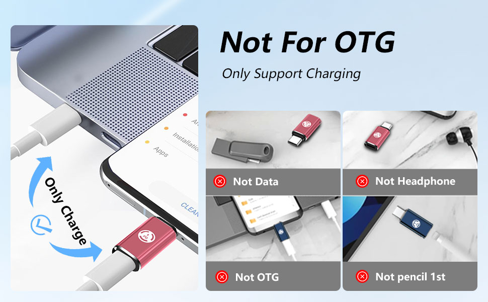 Adapter Lightning auf USB c 2 Stück Typ C Stecker Adapter Hellblau USB