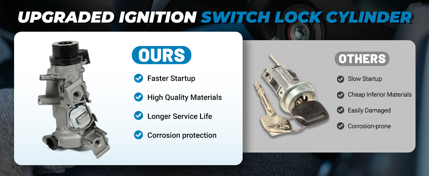 1K0905851B Ignition Lock Cylinder with Keys 2003-2013 VW Jetta,Golf,Rabbit,Tiguan,Audi A3,TT