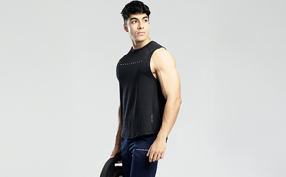  tank tops sports vests t shirts for men dry fit polyester spandex black tshirt casual active wear