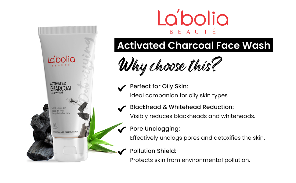 Labolia Activated Charcoal Face Wash Skin Purifying and Deep Detox
