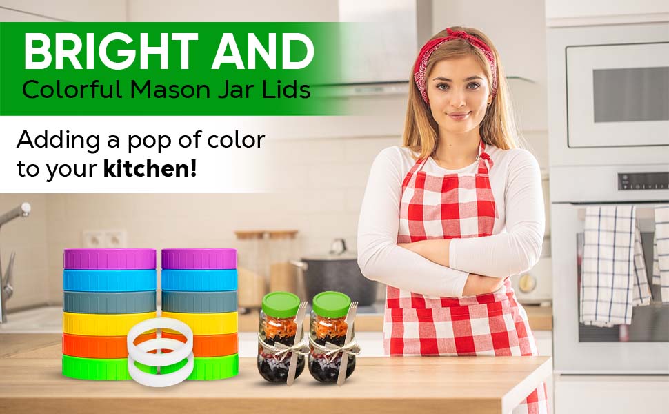 HELPFUL HOME Mason Jar Lids, Canning Lids Leakproof, Easy to Use, Versatile Usage