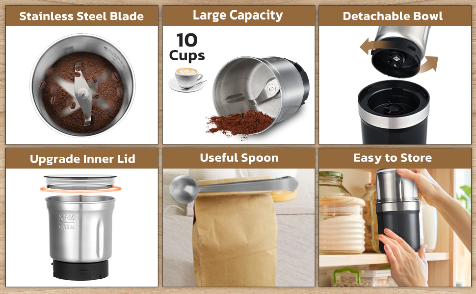 KYG Coffee Grinder Electric Grinder for Seeds, Nut, Pepper, Flax Seed