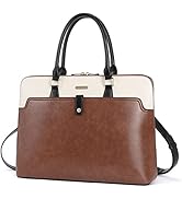 CLUCI Leather Briefcase for Women 15.6 Inch Laptop Business Vintage Slim Ladies Shoulder Bag