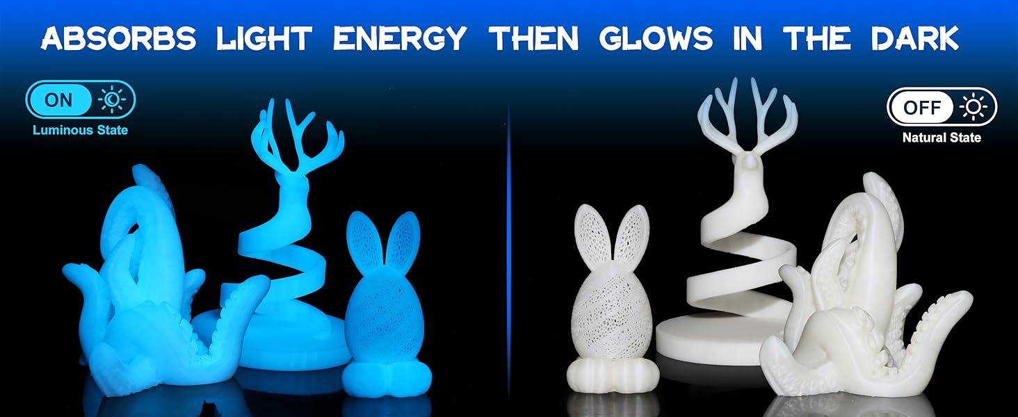 glow rainbow 3d filament,3d printing filament luminous,pla plus filament