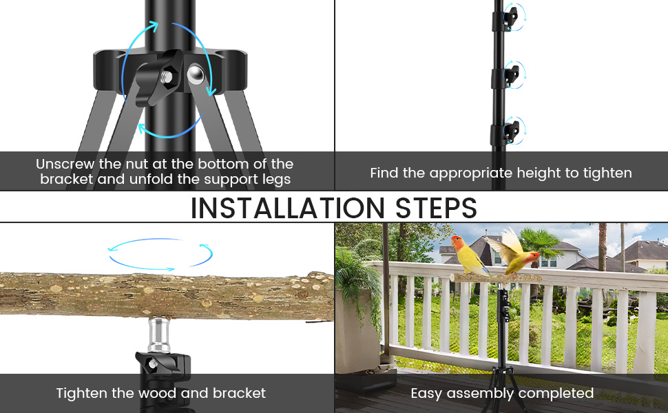 Wood Bird Training Perch Stand