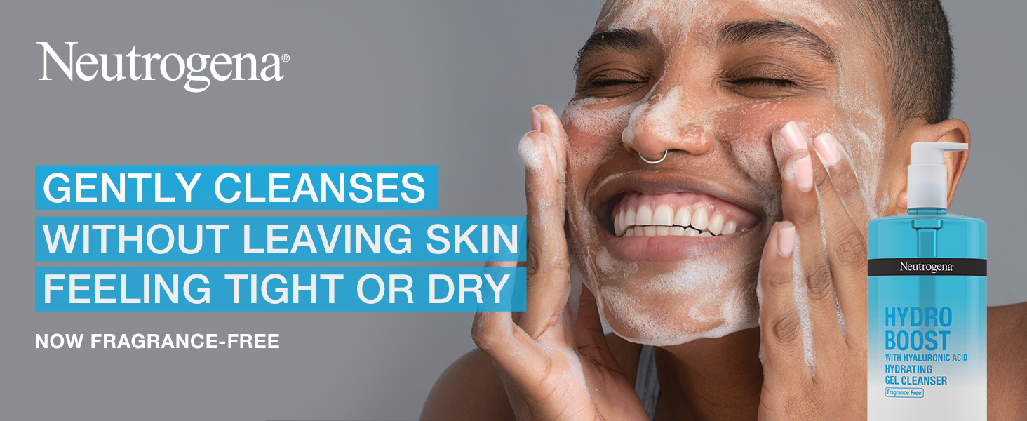 Woman cleansing her face with Hydro Boost Hydrating Gel Cleanser