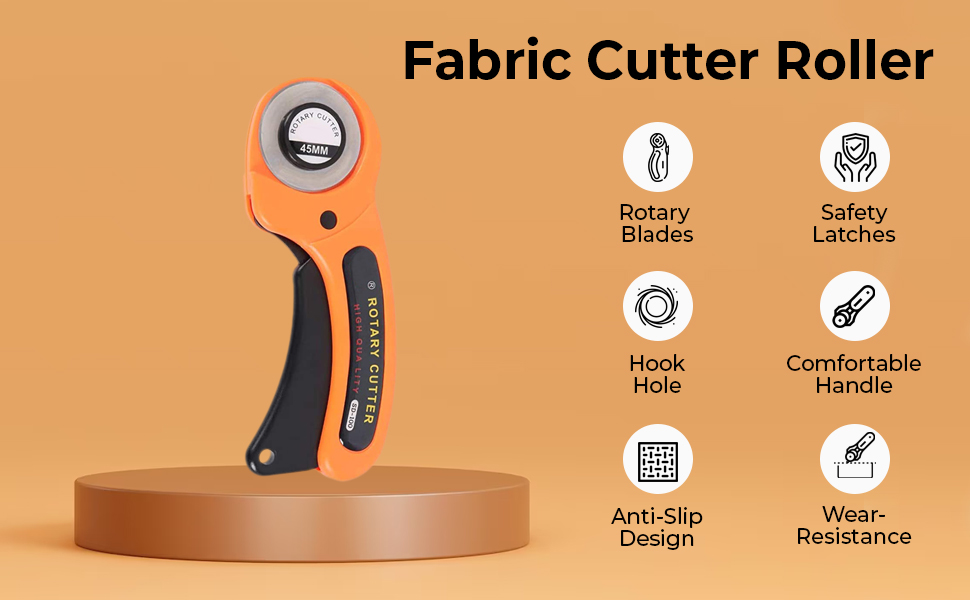ZIBUYU® Roller Cutter for Fabric Rotary Cutter Roller Alloy Steel Blade