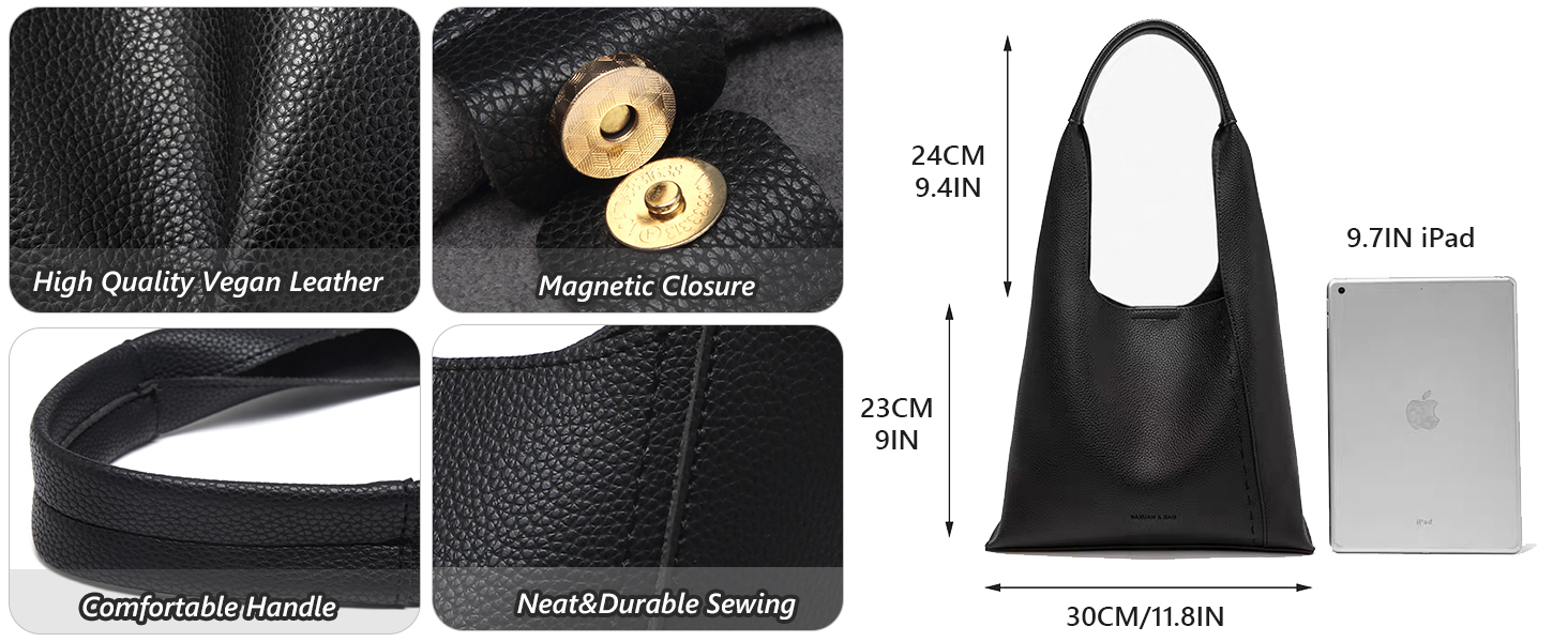 Shoulder Bag for Women Retro Vegan Leather Classic Clutch Tote HandBag