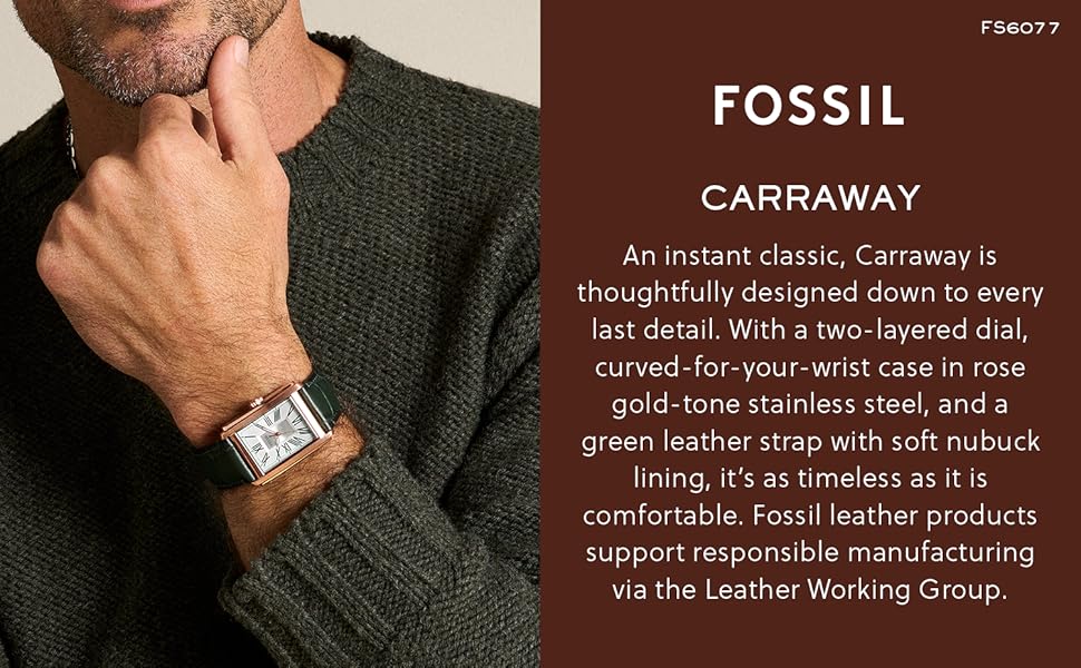 Fossil Carraway Green Watch FS6077 : Amazon.com.au: Clothing