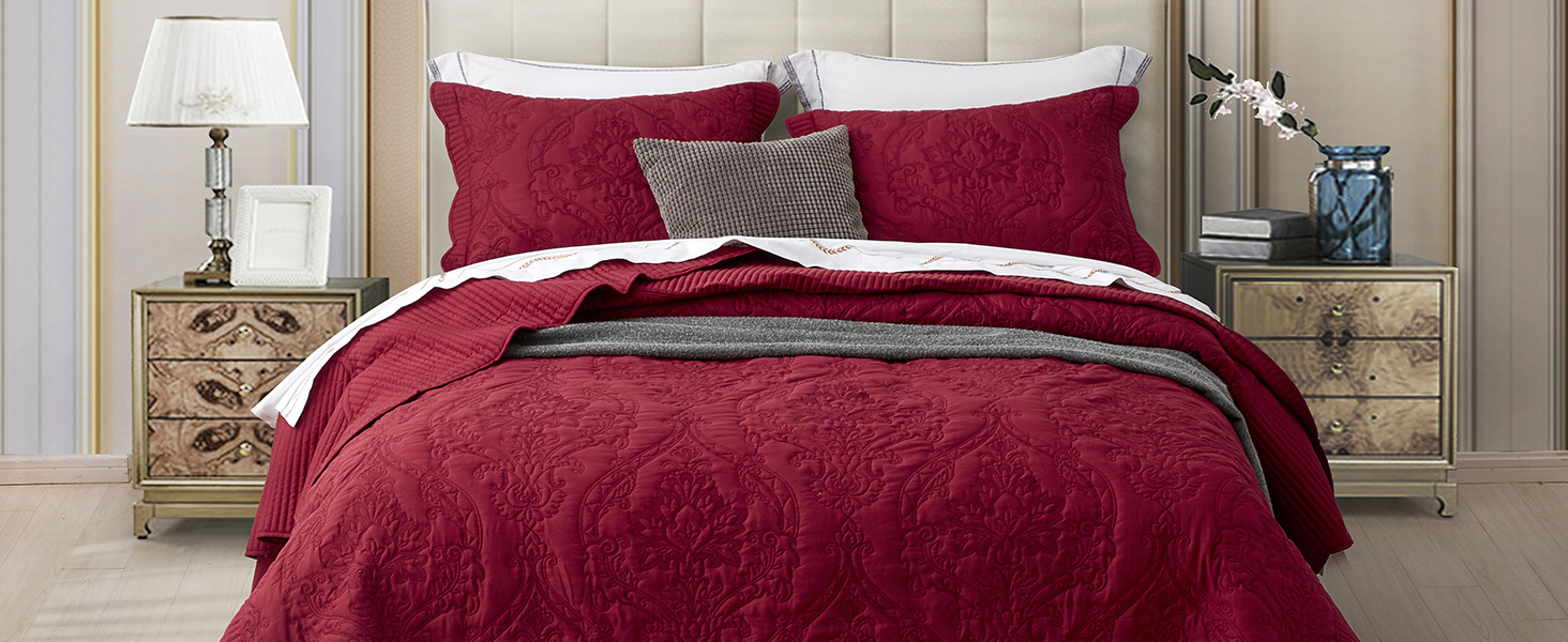 CHIXIN Oversized King/Cal King Bedspread - Lightweight & Beautiful Stitching - Luxury Damask Paisley Pattern - 128x120 I 93eb557f 533e 493b A59a 09e69b4bec3b. CR0,0,1464,600 PT0 SX1464 V1