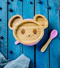 Kindergeschirr Bambus Anti Rutsch Geschirr Silikongeschirr Saugnapfgeschirr