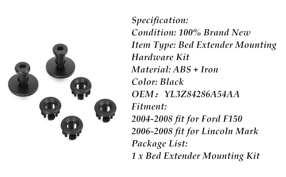 KIMISS Bed Extender Mounting, Bed Extender Installation Kit Mounting Hardware Set Fit for F150