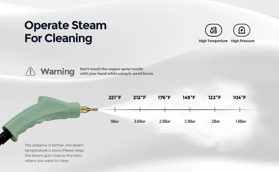 2500W Handheld Steam Cleaner, High Pressure Steamer for