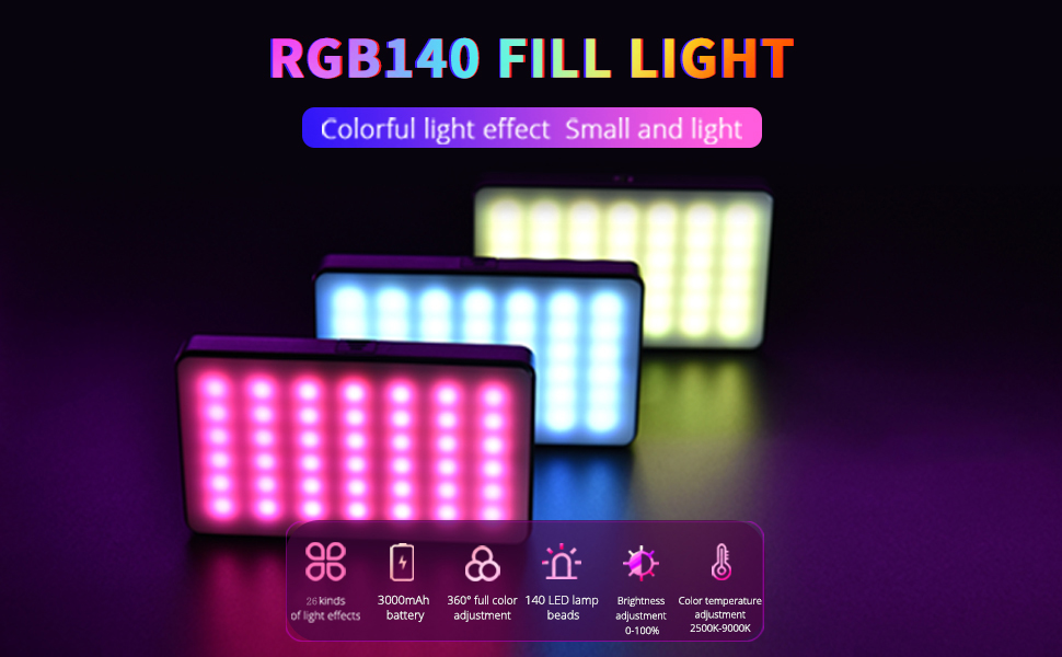 Colorful lighting effectsCompact and lightweight