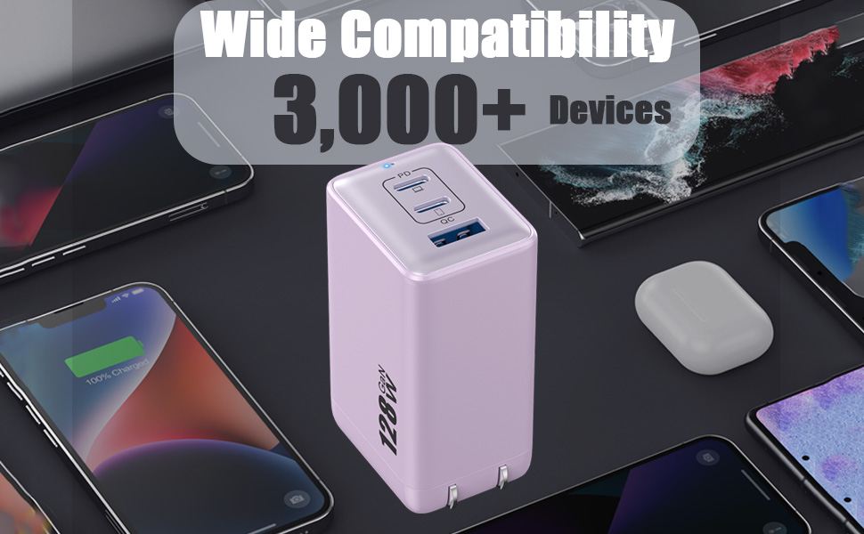 GaN III 3-Port USB Charging Station Fast Charger Power Adapter