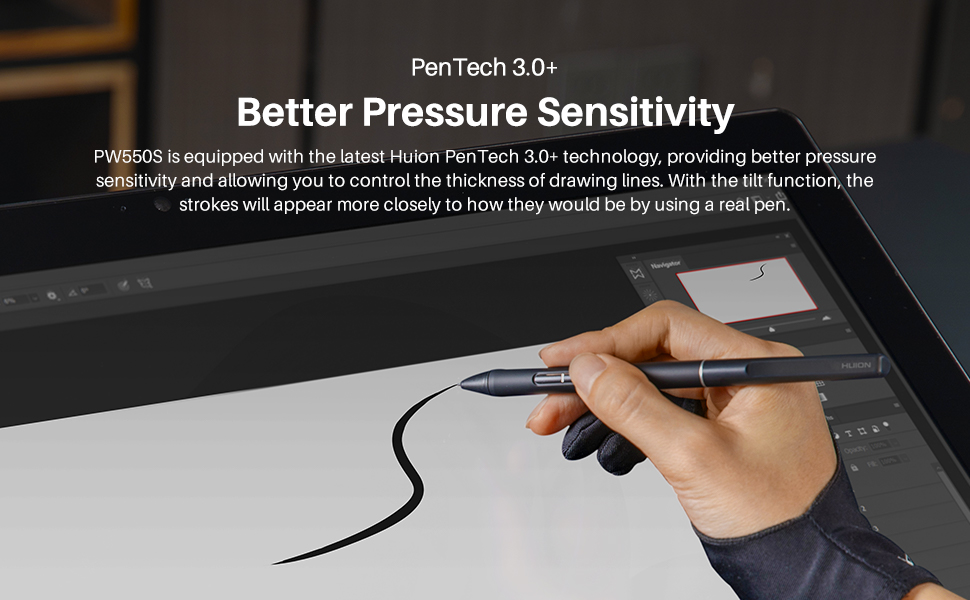 HUION PW550S Slim Digital Pen Pentech 3.0+ New Pen Technology Battery