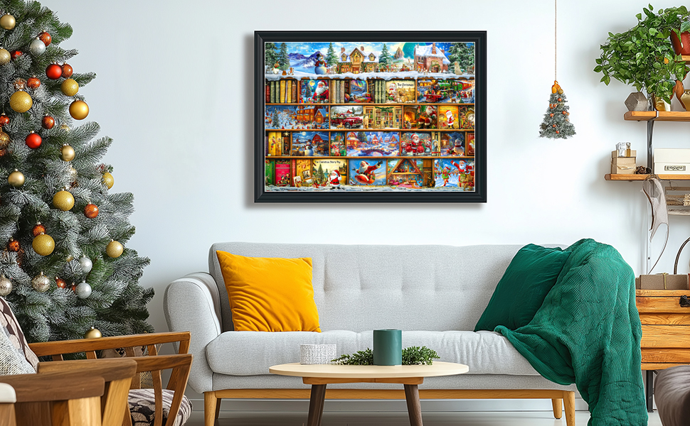 Christmas Jigsaw Puzzles for Adults 1000 Piece Book Library Puzzle for Adults with