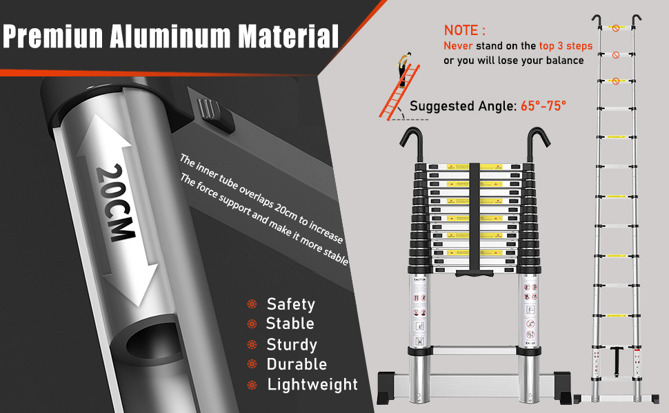 premiun aluminum telescoping ladder
