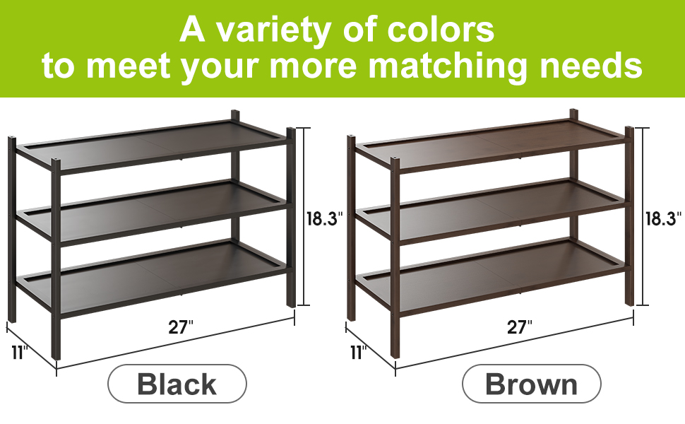 BMOSU 3Tier Bamboo Shoe Rack Premium Stackable Shoe Shelf