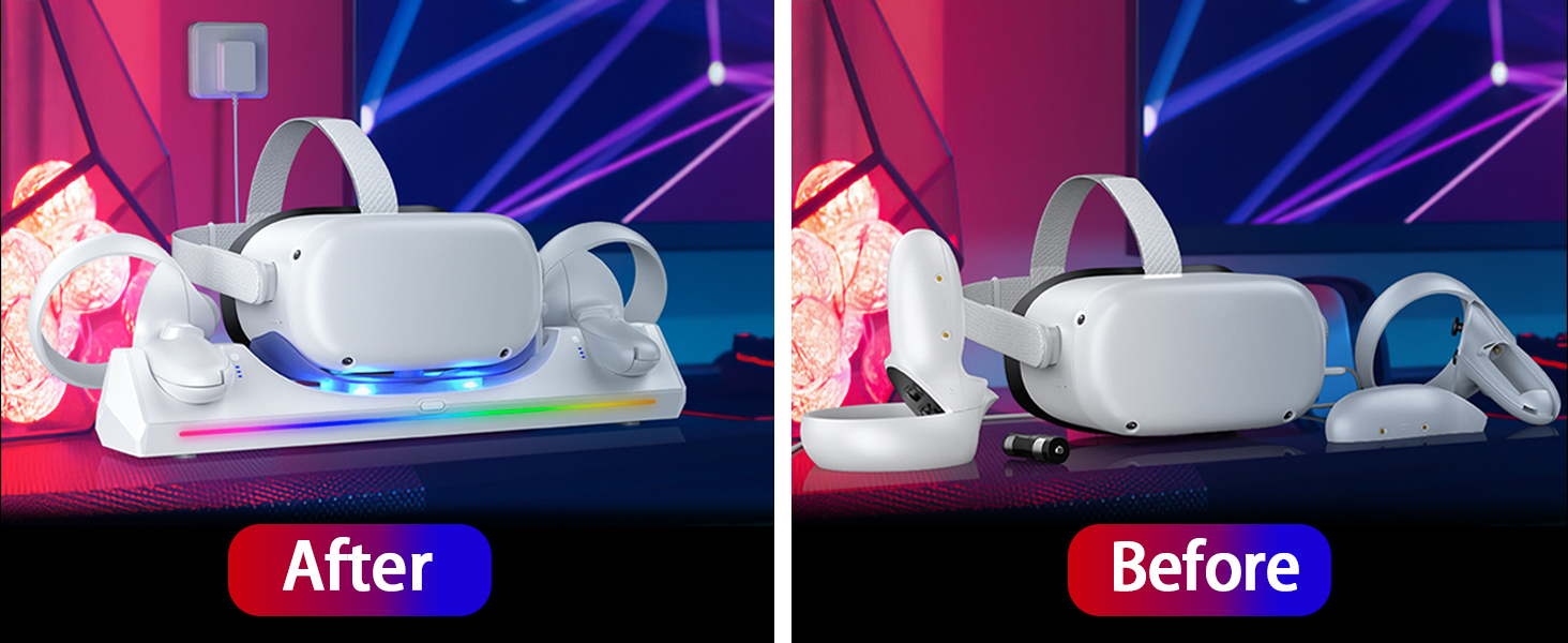 VR Charging Dock for Quest 2 Charging Stand for Oculus/Meta Quest 2 Magnetic Charging Station