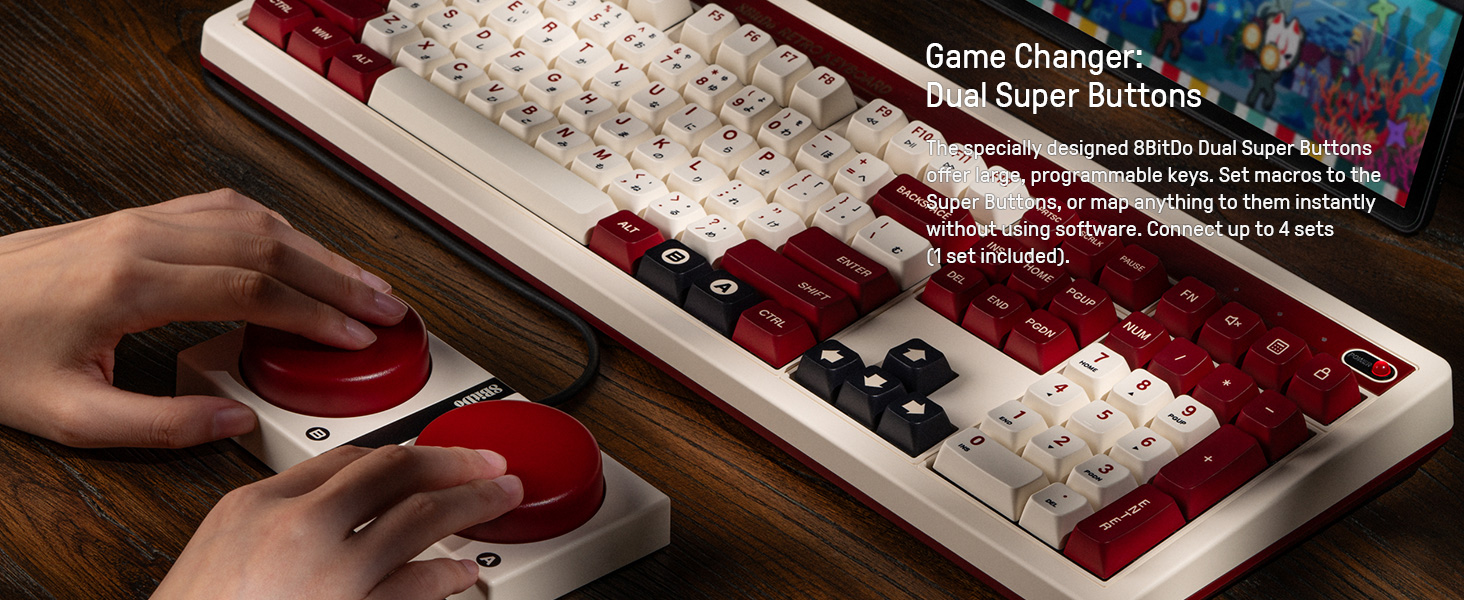 Retro Mechanical Keyboard 108 keys for Windows and Android Programmable Keyboard Hot-swappable