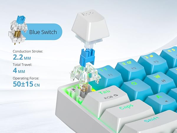 Amazon.com: Ussixchare 60 Percent Gaming Keyboard Portable