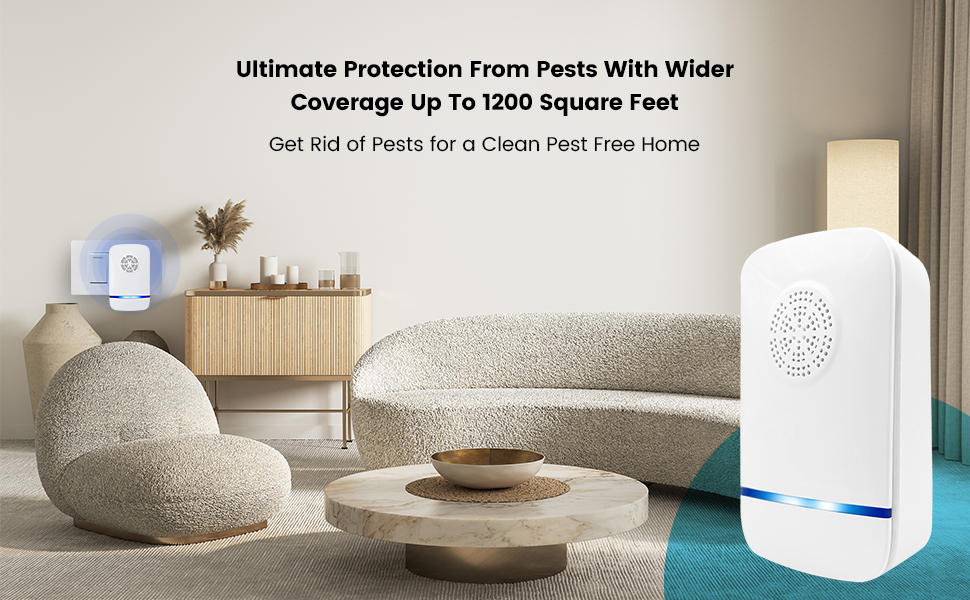 Ultrasonic Pest Repeller – Ultimate Protection From Pests With Wider Coverage Up to 1200 Square Feet