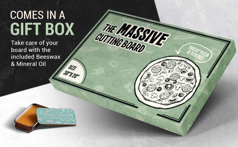 cutting board gift packaging and beeswax oil 30 inch &#34;