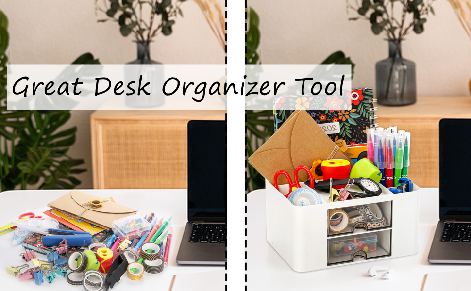 Amazon.com : Lyellfe 3 Pack Small Desk Organizer with Drawers ...