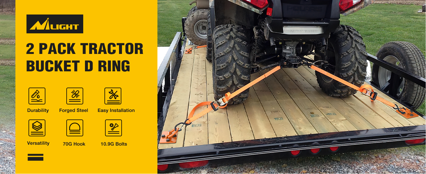 Nilight Tractor Bucket Hooks with Tie Down Ring
