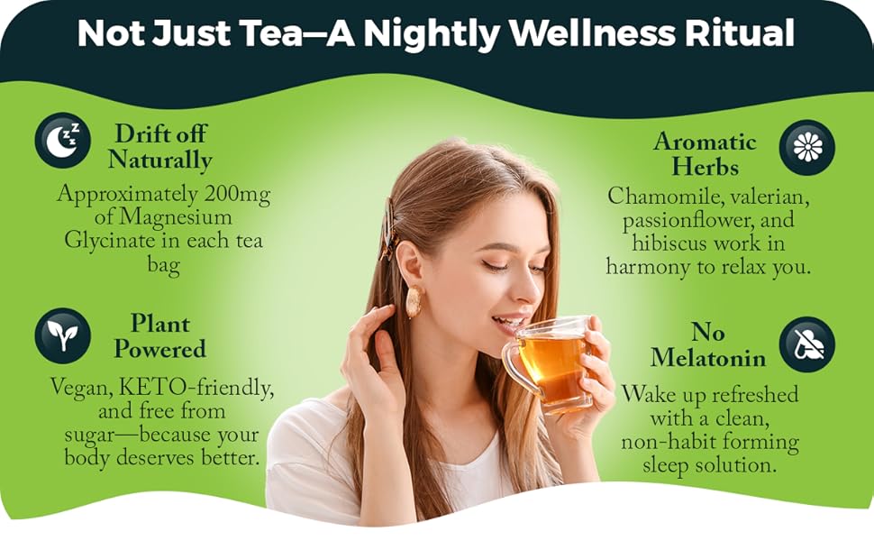 Magnesium Tea Magnesium Glycainte Herbal Sleep Aid Herbal Tea Nightime Tea