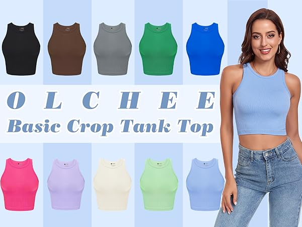 Womens 3 Pack Crop Tank Tops