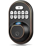 Veise Fingerprint Door Lock, Keyless Entry Keypad Deadbolt, Anti Peeping Password, Auto Lock, Eas...