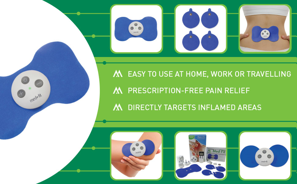 MedFit Wireless Rechargeable TENS Machine, Does not Require Leads, The