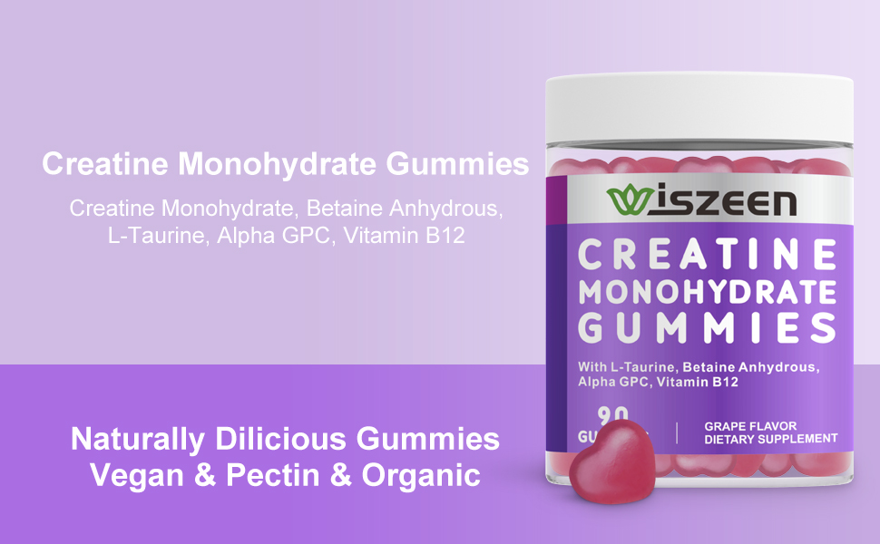 Creatine Monohydrate Gummies 5g for Men & Women, Chewables
