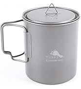 TOAKS Titanium 750ml Pot Backpacking Camping Cup Ultralight Camping Cookware with Lid & Foldable ...