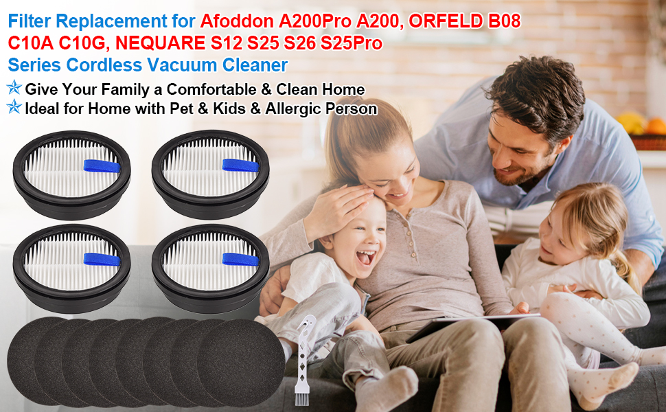 Erinice Filter Replacement for Afoddon A200Pro A200 upright