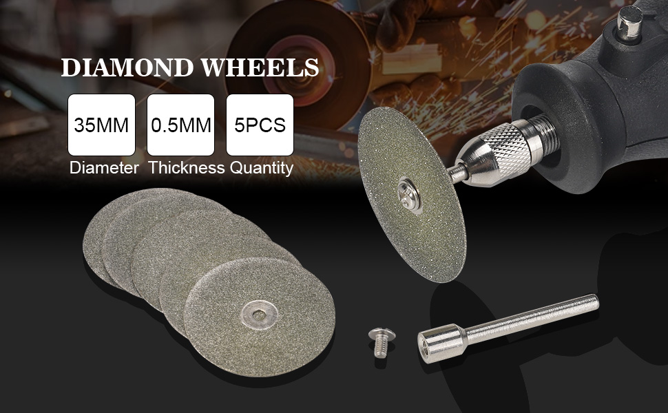 5Pcs Cutting Wheels Cutting Discs 35mm for Tungsten Electrode Sharpener