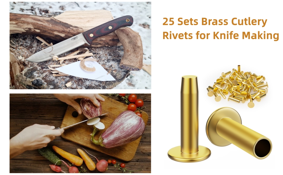 Showingo 25 Sets New Cutlers Cutlery Rivets 5/16" x 1/2