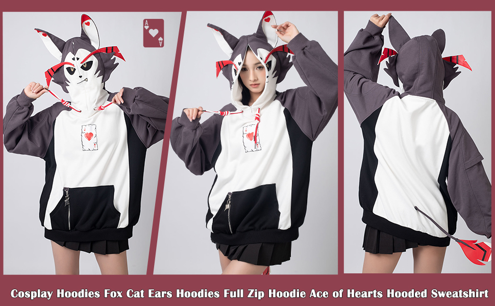 Amazon.com: Cosfun Cosplay Hoodies Fox Cat Ears Hoodies Full